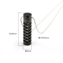 Magical Stainless Steel Perfume Bottle Pendant Jewelry Necklace with Black Color